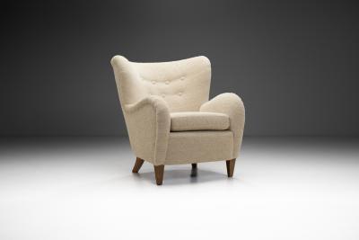 Finnish Mid Century Upholstered Armchair Finland ca 1950s