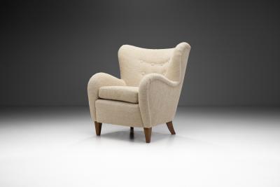 Finnish Mid Century Upholstered Armchair Finland ca 1950s