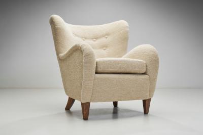 Finnish Mid Century Upholstered Armchair Finland ca 1950s
