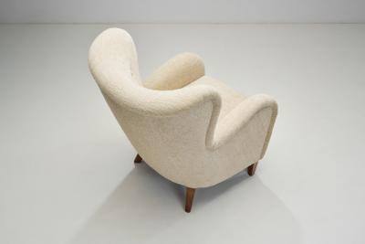 Finnish Mid Century Upholstered Armchair Finland ca 1950s