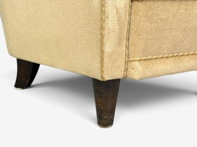 Finnish Modern Wingback Chairs Beige Velvet Wood Finland 1950s