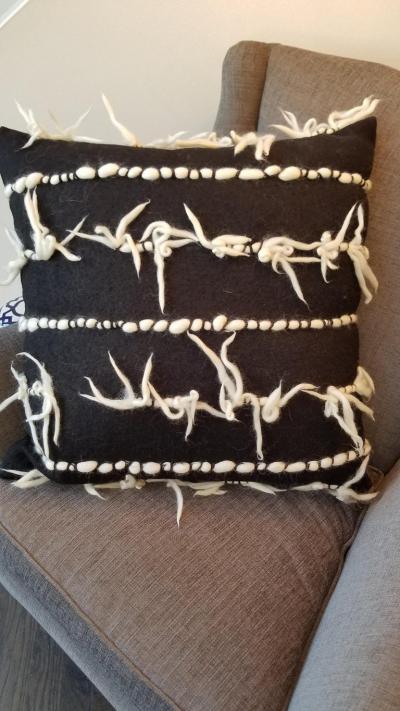 Firenze Midnight Black Wool Pillow