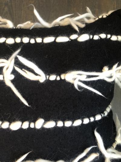 Firenze Midnight Black Wool Pillow