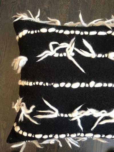 Firenze Midnight Black Wool Pillow