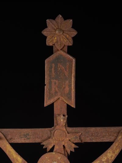 First half 20th C USA Wrought Iron Cross from a German Immigrant Cemetery