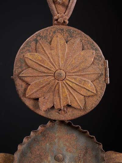 First half 20th C USA Wrought Iron Cross from a German Immigrant Cemetery