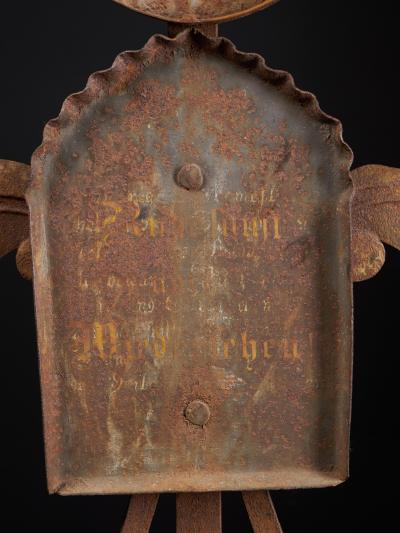 First half 20th C USA Wrought Iron Cross from a German Immigrant Cemetery