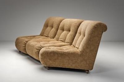 Five Piece Modular Sofa in Beige Upholstery Europe Mid 20th Century