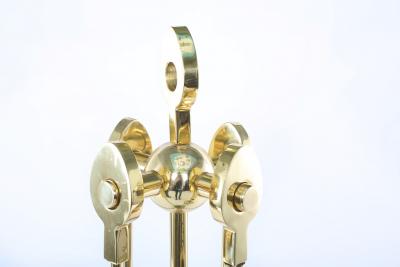 Five Piece Solid Brass Fireplace Tool Set