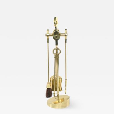 Five Piece Solid Brass Fireplace Tool Set