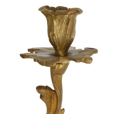 Five antique Louis XV style gilt bronze wall sconces