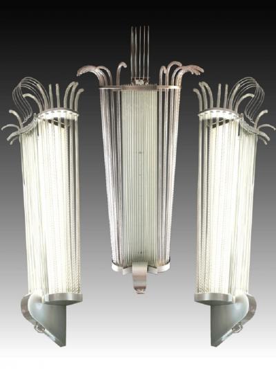 Five monumental lighting sconces France around 1940