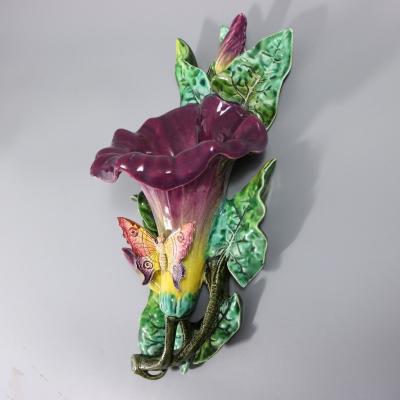 Fives Lille Majolica Butterfly Wall pocket