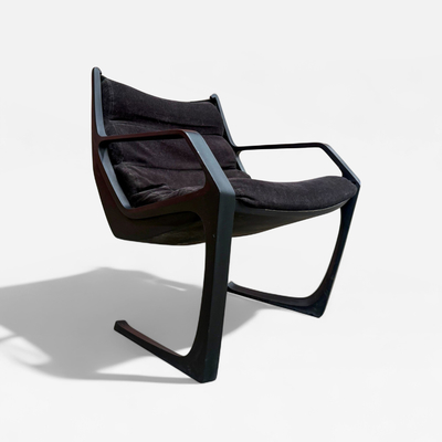 Fixed Commander Armchair in Metal Jorge Zalszupin 1970s