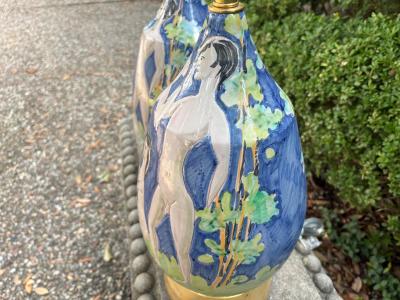 Flavia Montelupo Pair Of Italian Modern Glazed Ceramic Lamps