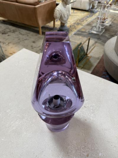 Flavio Poli Flavio Poli Seguso Sculptural Purple Murano Glass Table Lamp