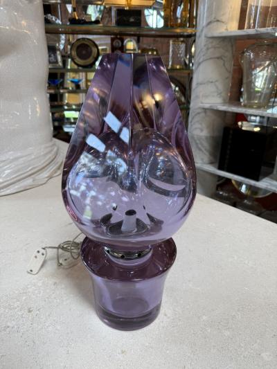 Flavio Poli Flavio Poli Seguso Sculptural Purple Murano Glass Table Lamp
