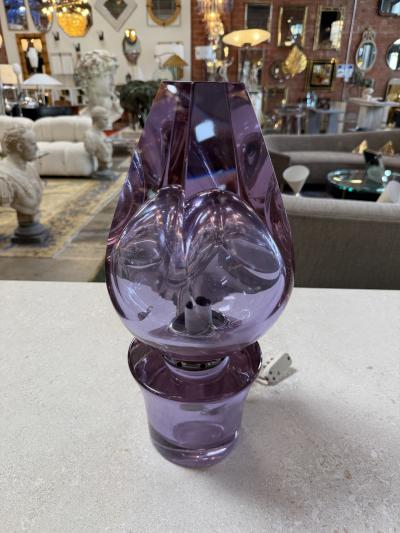 Flavio Poli Flavio Poli Seguso Sculptural Purple Murano Glass Table Lamp