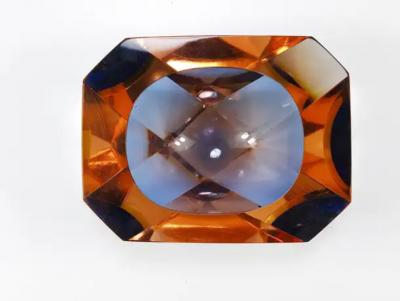 Flavio Poli Flavio Poli Sommerso Caviar Murano Glass Diamond Bowl by Seguso Italy 1960s