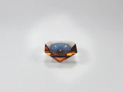 Flavio Poli Flavio Poli Sommerso Caviar Murano Glass Diamond Bowl by Seguso Italy 1960s