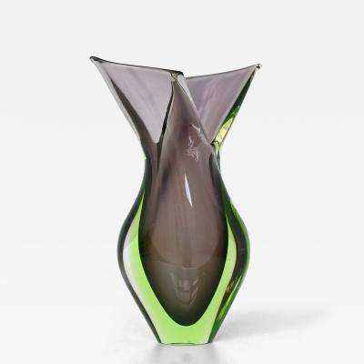 Flavio Poli Flavio Poli fishtail vase Sommerso glass Murano Italy 1950