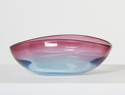 Flavio Poli Flavio Poli large bowl centerpiece Murano glass for Seguso 1960