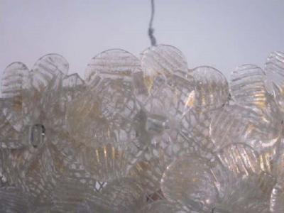 Flavio Poli Italian Murano Venetian Glass Flush Mount Floral Pendant Flavio Poli Seguso