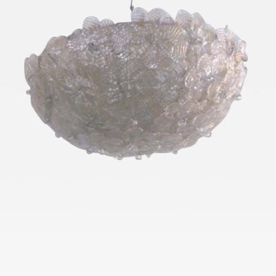 Flavio Poli Italian Murano Venetian Glass Flush Mount Floral Pendant Flavio Poli Seguso