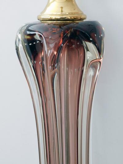 Flavio Poli Large Murano Flavio Poli for Seguso Sommerso 1950s Aubergine Fin Lamp