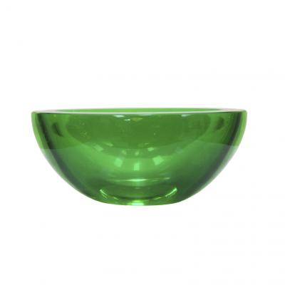 Flavio Poli Mid Century Modern Green Sommerso Murano Glass Bowl by Flavio Poli 1950