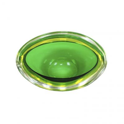 Flavio Poli Mid Century Modern Green Sommerso Murano Glass Bowl by Flavio Poli 1950