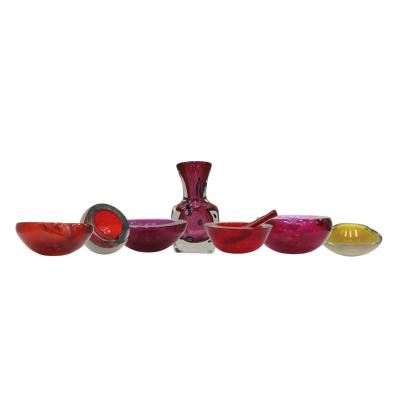 Flavio Poli Mid Century Modern Pink Sommerso Murano Glass Bowl by Flavio Poli 1950