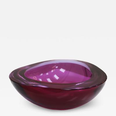 Flavio Poli Mid Century Modern Pink Sommerso Murano Glass Bowl by Flavio Poli 1950