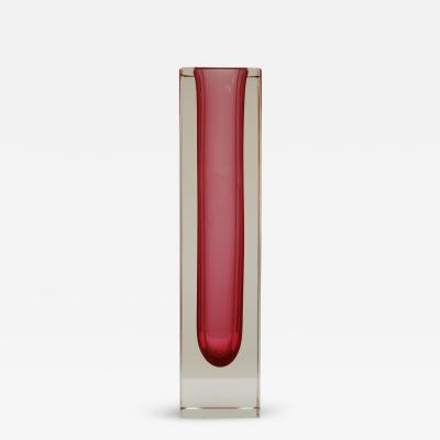 Flavio Poli Mid Century Modern Pink Sommerso Murano Glass Vase by Flavio Poli 1950