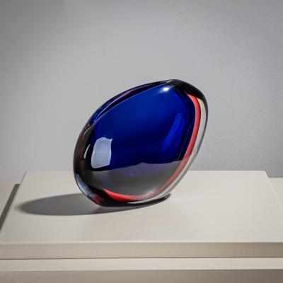 Flavio Poli Murano Glass Vase Model Valva by Flavio Poli for Seguso Vetri d Arte Italy