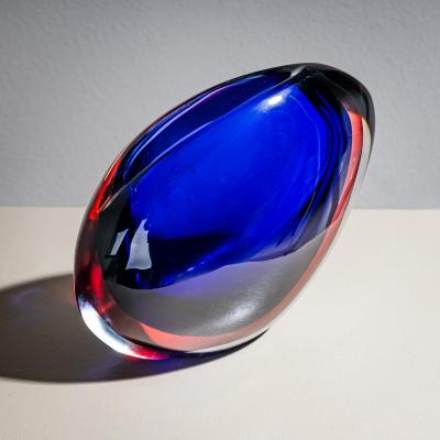 Flavio Poli Murano Glass Vase Model Valva by Flavio Poli for Seguso Vetri d Arte Italy