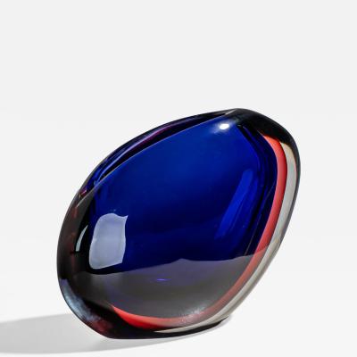 Flavio Poli Murano Glass Vase Model Valva by Flavio Poli for Seguso Vetri d Arte Italy