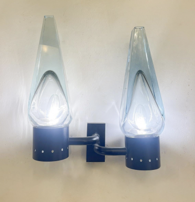Flavio Poli Pair of Wall Lamp by Flavio Poli for Seguso 1950s