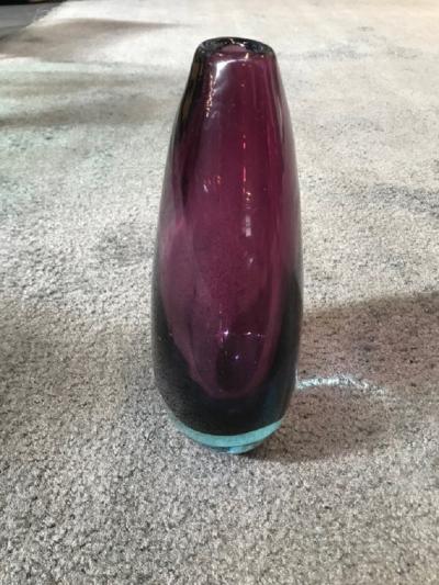 Flavio Poli Purple Sommerso Glass Vase Attributed to Flavio Poli