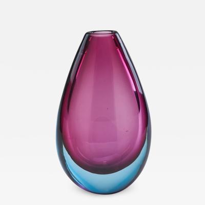 Flavio Poli Purple Sommerso Glass Vase Attributed to Flavio Poli
