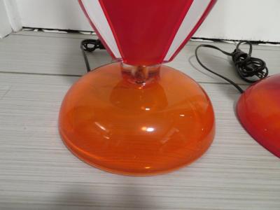 Flavio Poli Scrumptious Pair of Flavio Poli Orange Murano Lamps Mid Century Modern