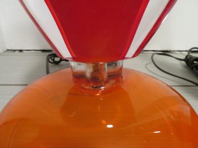 Flavio Poli Scrumptious Pair of Flavio Poli Orange Murano Lamps Mid Century Modern