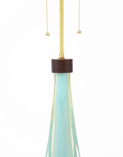 Flavio Poli Seguso Large Gold on Blue Sommerso Table Lamp by Flavio Poli 1960 Italy