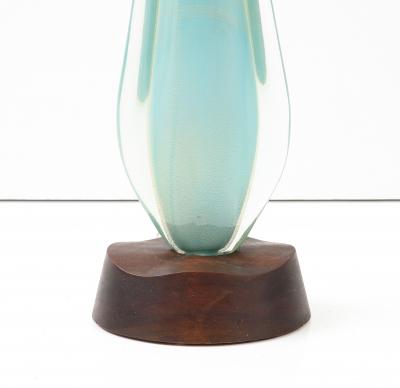 Flavio Poli Seguso Large Gold on Blue Sommerso Table Lamp by Flavio Poli 1960 Italy