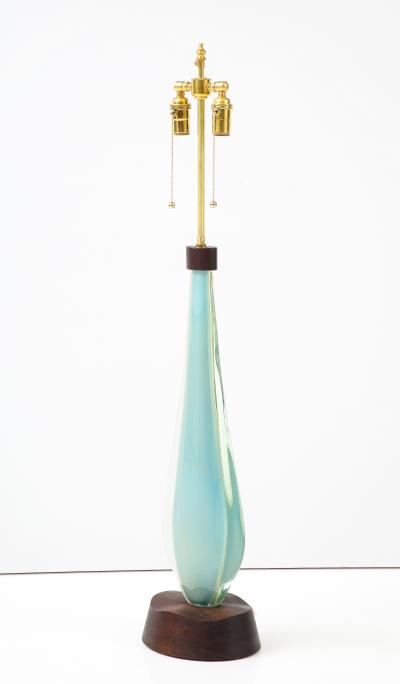 Flavio Poli Seguso Large Gold on Blue Sommerso Table Lamp by Flavio Poli 1960 Italy