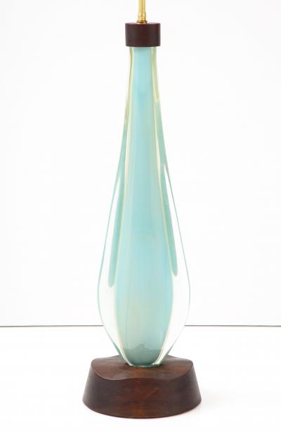 Flavio Poli Seguso Large Gold on Blue Sommerso Table Lamp by Flavio Poli 1960 Italy