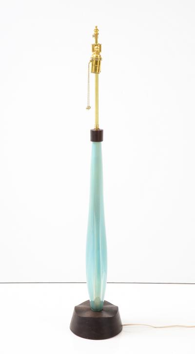 Flavio Poli Seguso Large Gold on Blue Sommerso Table Lamp by Flavio Poli 1960 Italy