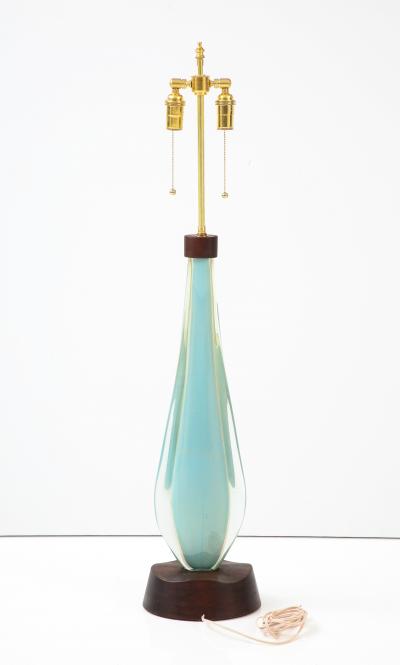 Flavio Poli Seguso Large Gold on Blue Sommerso Table Lamp by Flavio Poli 1960 Italy