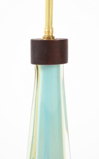 Flavio Poli Seguso Large Gold on Blue Sommerso Table Lamp by Flavio Poli 1960 Italy