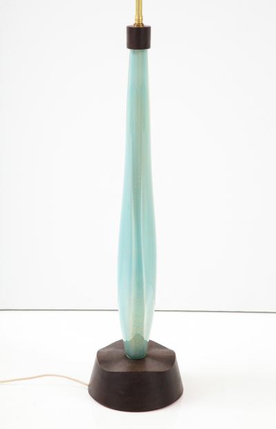 Flavio Poli Seguso Large Gold on Blue Sommerso Table Lamp by Flavio Poli 1960 Italy